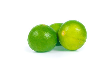 green lemon isolated on white