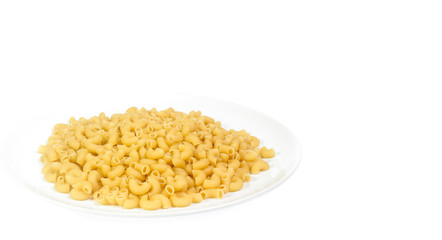 dry macaroni  isolated  on white