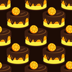 Cream choco cake tasty seamless background pattern - 341353305