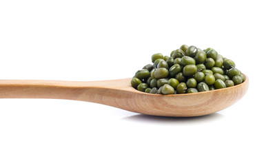 Mung beans on white background