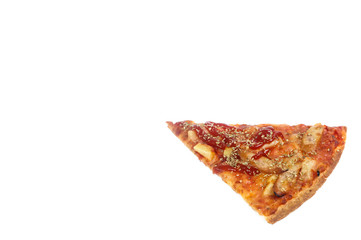 Slice of fresh pizza  isolated on white