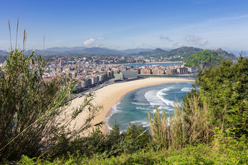 Fototapeta na wymiar View of the sea between Donostia and Pasaia in the Basque Country
