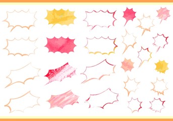 手描き　吹き出し　フレーム　セット