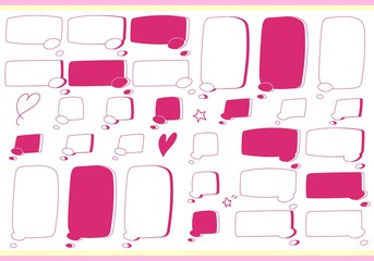 手描き　吹き出し　フレーム　セット