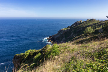 View of the sea between Donostia and Pasaia in the Basque Country