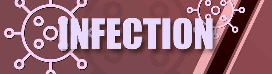 Infection - text written on virus background