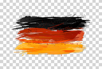 Vector flag of Germany made with colorful splashes. Paint smears, grunge texture.