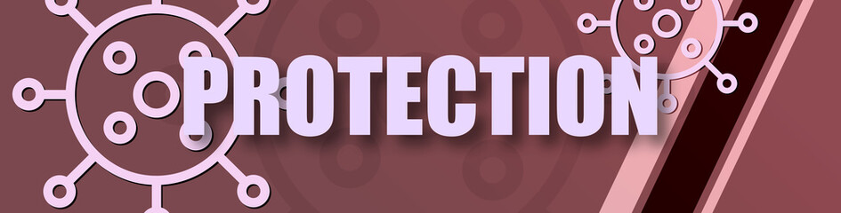 Obraz premium Protection - text written on virus background