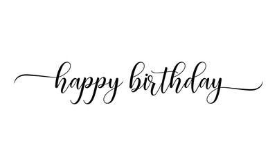 HAPPY BIRTHDAY! vector brush calligraphy banner with swashes