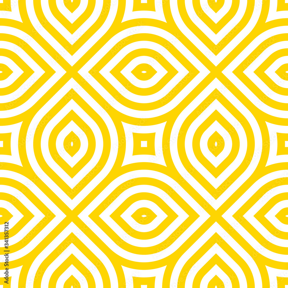 Poster vector yellow geometric pattern. seamless braided linear pattern.