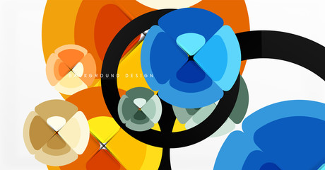Obraz premium Abstract background, trendy color circles geometrical composition. Vector Illustration For Wallpaper, Banner, Background, Card, Book Illustration, landing page