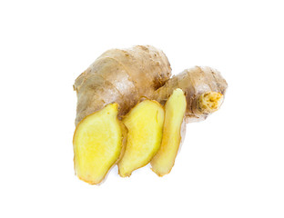 ginger root on white background