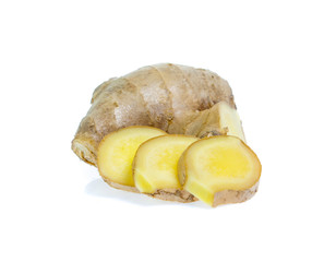 ginger root on white background