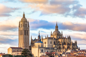 Gothic style cathedral of Segovia, a world heritage city by Unesco (Spain)