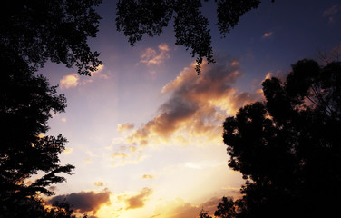 Beautiful sunset with dramatic rays of light             