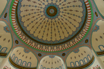 The interior (dome) of the main mosque in the town of Side. Anatolian coast. Turkey.