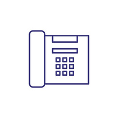 Phone line icon. Telephone, office appliance, equipment. Communication concept. Can be used for topics like call center, customer support, contact information