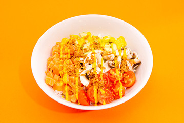 Poke bowl with salmon