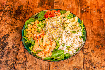 Poke bowl with salmon