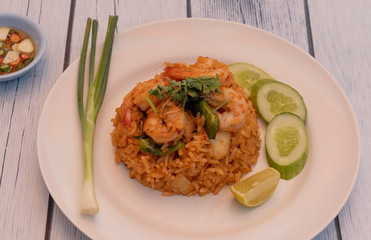 Thai Stir Fried Rice with Prawns
