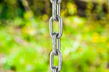 metal chain close up. the picture illustrates the inextricable link