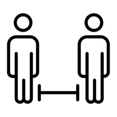 Keep the 1-2 meter distance Concept, Social Distancing Symbol on White background,  Social isolation Vector Icon Design, Prevention of Coronavirus Disease (COVID-19) Symbol 