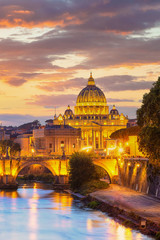 Fototapeta na wymiar Wonderful view of St Peter Cathedral, Rome, Italy