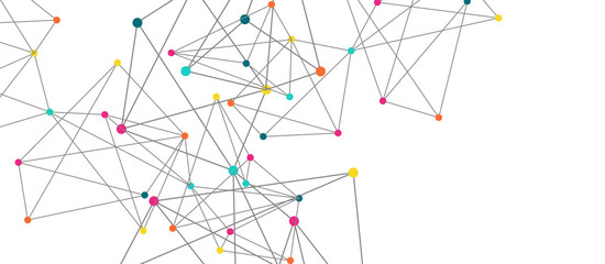 Line points connections, triangular technology design. Abstract geometric background