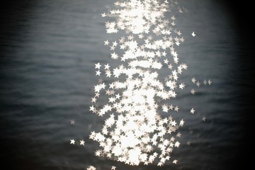 Star shaped bokeh in dark tone