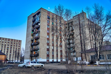 UST-KAMENOGORSK, KAZAKHSTAN - APRIL 04, 2020: Strange, amazing, unusual view of the empty streets...
