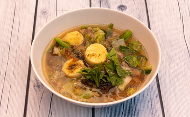 Thai Tofu Soup with Squid 
