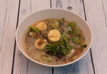 Thai Tofu Soup with Squid 