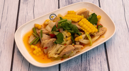 Thai Style Fried Eggs Salad 