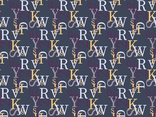 Bright colors of seamless pattern with  letter and  letters.