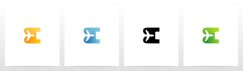 Aeroplane On Letter Logo Design C