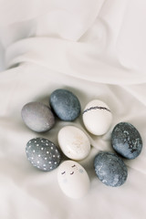 easter eggs on a white background