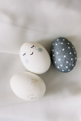 easter eggs on a white background