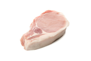 Raw meat for steak isolated on white background