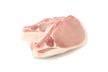 Raw meat for steak isolated on white background