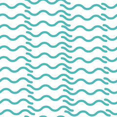 Seamless Blue waves Repeat Vector Pattern. Blue.  © alicia