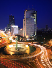 Night traffic in Jakarta city Capital of Indonesia