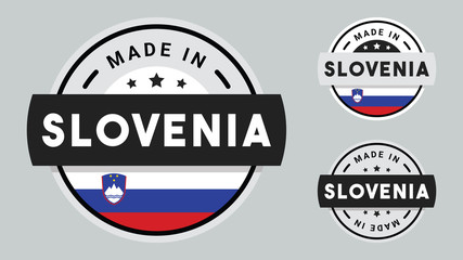 Obraz premium Made in Slovenia collection with Slovenia flag symbol.
