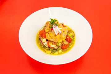 Latin American ceviche with citrus