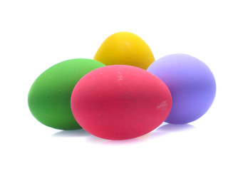 Perfect colorful handmade easter eggs isolated on a white
