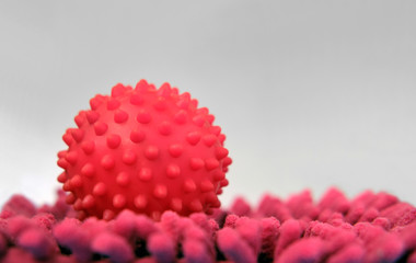 Concept - form of a dangerous virus which is embedded in healthy tissue with a place for text, copy space