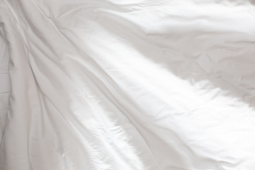 Wrinkled white blanket as a background