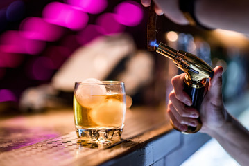 beautiful cocktail in a night club