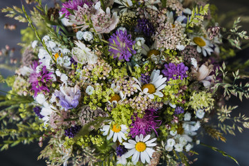 Beautiful flower bouquet made from hand picked flower from a meadow