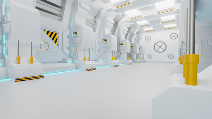 Spaceship Corridor is a stock motion graphics video that shows the interior of a moving spaceship. The POV moves along the corridor. 3D render