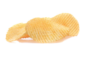 Potato chips isolated on white
